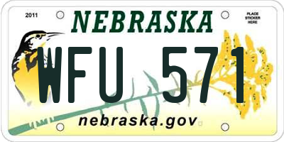 NE license plate WFU571
