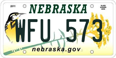 NE license plate WFU573