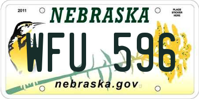 NE license plate WFU596