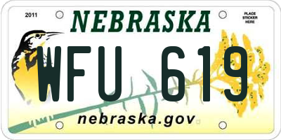 NE license plate WFU619