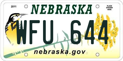 NE license plate WFU644