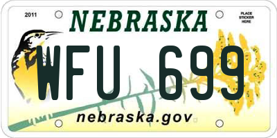 NE license plate WFU699