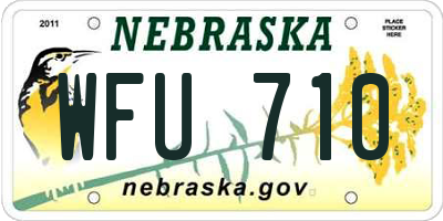 NE license plate WFU710