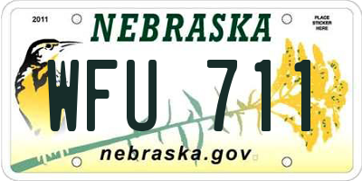 NE license plate WFU711