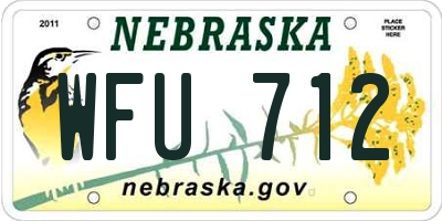 NE license plate WFU712