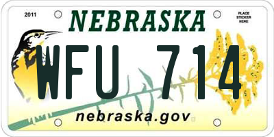 NE license plate WFU714
