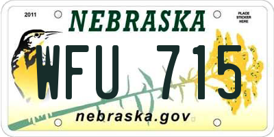NE license plate WFU715