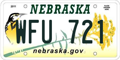 NE license plate WFU721