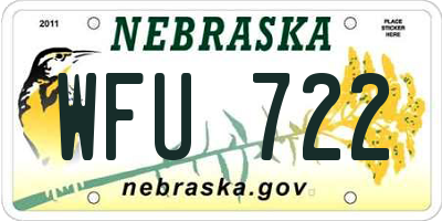 NE license plate WFU722