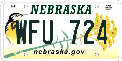 NE license plate WFU724