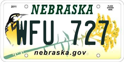 NE license plate WFU727