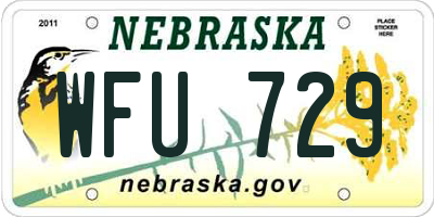 NE license plate WFU729