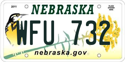 NE license plate WFU732