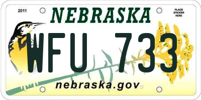 NE license plate WFU733