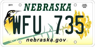 NE license plate WFU735