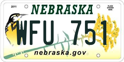 NE license plate WFU751