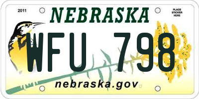 NE license plate WFU798