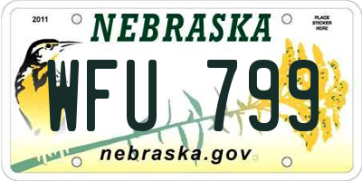 NE license plate WFU799