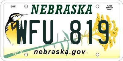 NE license plate WFU819