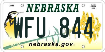 NE license plate WFU844