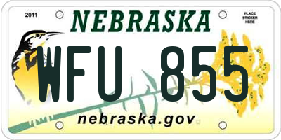 NE license plate WFU855