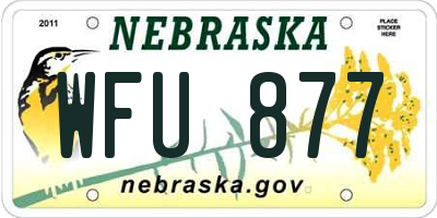 NE license plate WFU877