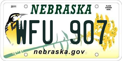 NE license plate WFU907