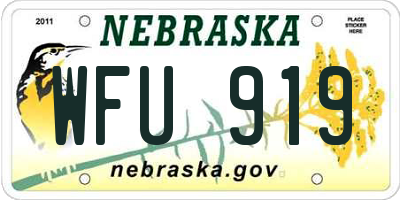 NE license plate WFU919