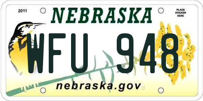 NE license plate WFU948