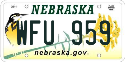 NE license plate WFU959