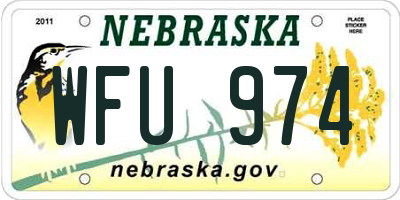 NE license plate WFU974