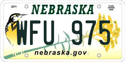 NE license plate WFU975