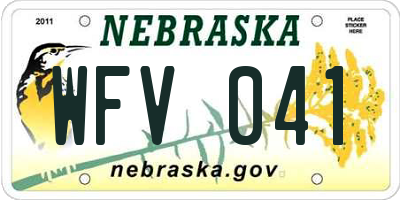 NE license plate WFV041