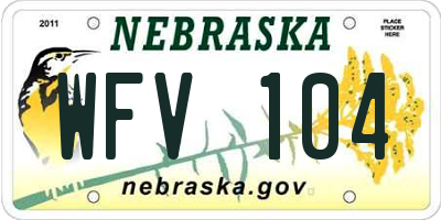 NE license plate WFV104
