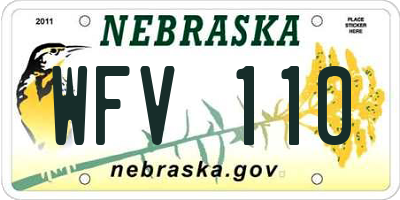 NE license plate WFV110