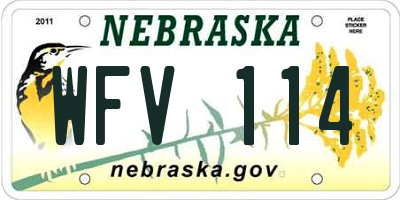NE license plate WFV114