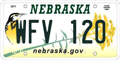 NE license plate WFV120