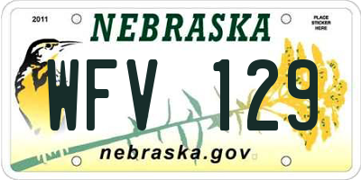 NE license plate WFV129