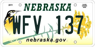 NE license plate WFV137