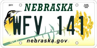NE license plate WFV141