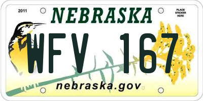 NE license plate WFV167