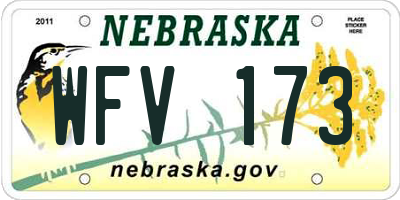 NE license plate WFV173