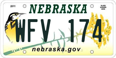 NE license plate WFV174