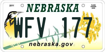 NE license plate WFV177