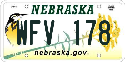 NE license plate WFV178