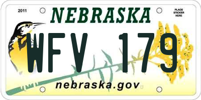 NE license plate WFV179