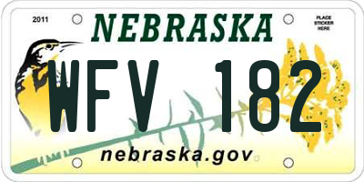 NE license plate WFV182