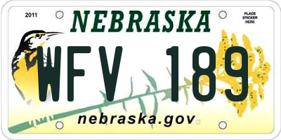 NE license plate WFV189