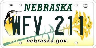 NE license plate WFV211
