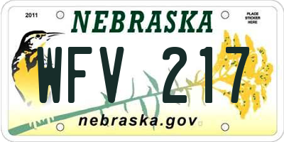 NE license plate WFV217